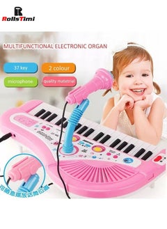 RollsTimi  Kids Piano Keyboard, Musical Learning Educational Toy for Beginners 37 Keys Portable Piano Electronic Keyboard with Microphone  - Image 5