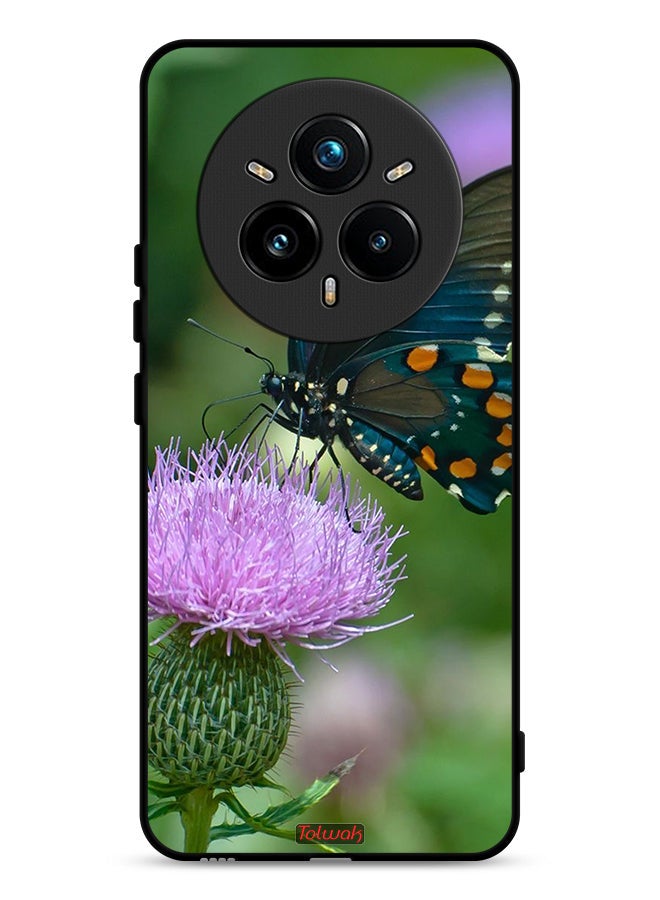 Tolwak Realme 14 Pro 5G Protective Case Cover Butterfly Sitting On Flower