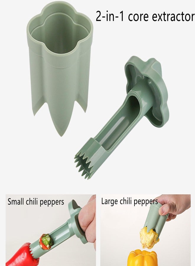 Peenbbop 2 in 1 Bell Pepper Seed Remover & Corer Tool, Multifunctional Vegetable Fruit Cutter for Removing Cores & Seeds in Kitchen, Home, Camping - Image 5