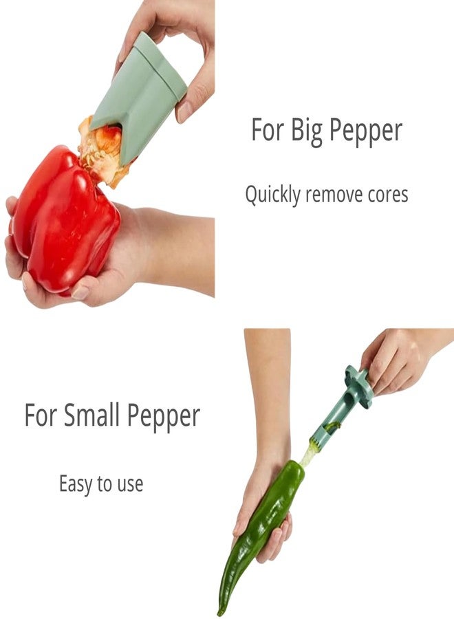 Peenbbop 2 in 1 Bell Pepper Seed Remover & Corer Tool, Multifunctional Vegetable Fruit Cutter for Removing Cores & Seeds in Kitchen, Home, Camping - Image 3