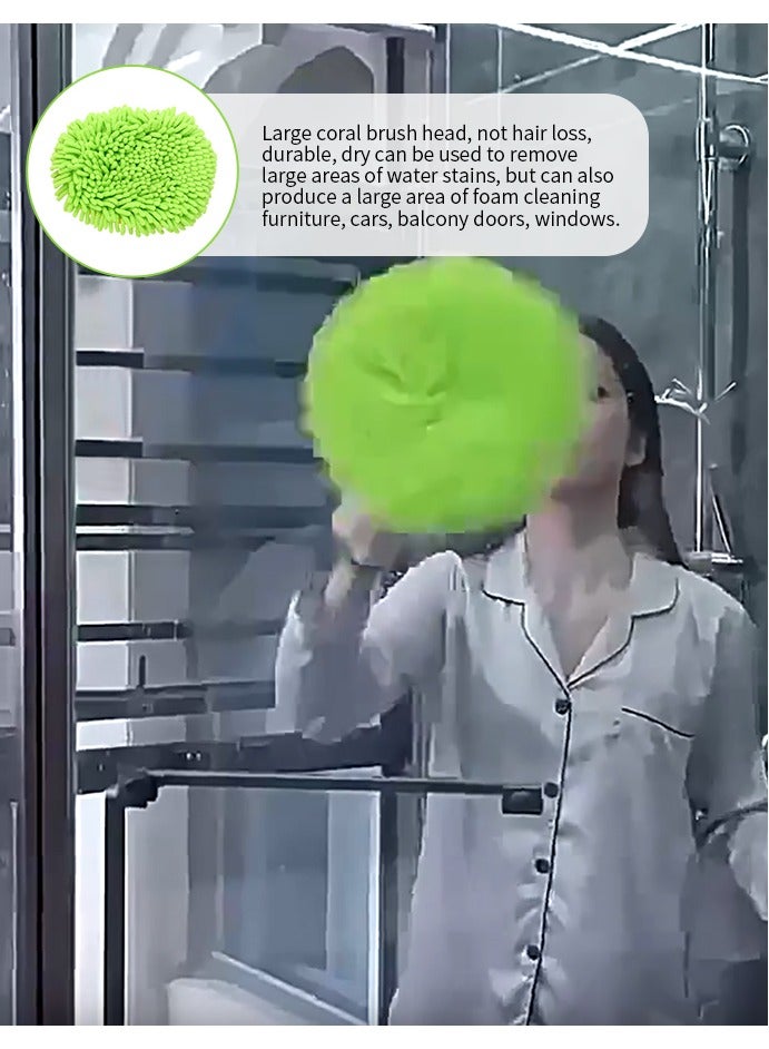 Multi-purpose household electric cleaner brush, 2 speed, angle adjustable cleaning brush, wirelessly charged rotary cleaning brush, retractable handle, suitable for kitchen and floor, bathroom, wall, car, With 9 interchangeable brush heads. - Image 2