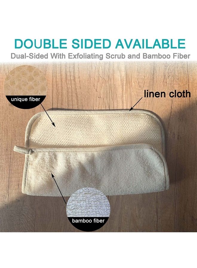 Mr.Cui'shop 3 pcs 12" Large XL Soft Weave & Bamboo Fiber Home Shower Spa Exfoliating Face and Body Wash Cloths, Dual-Sided with Exfoliating Scrub - Remove Dead Skin - Great for Skin in The Bath - Image 2