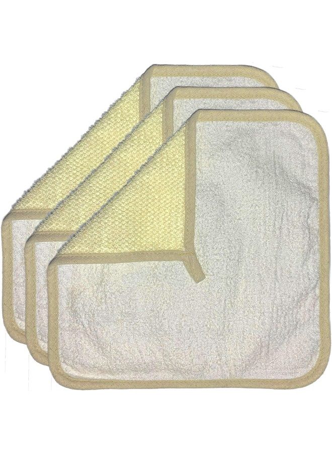 Mr.Cui'shop 3 pcs 12" Large XL Soft Weave & Bamboo Fiber Home Shower Spa Exfoliating Face and Body Wash Cloths, Dual-Sided with Exfoliating Scrub - Remove Dead Skin - Great for Skin in The Bath - Image 1