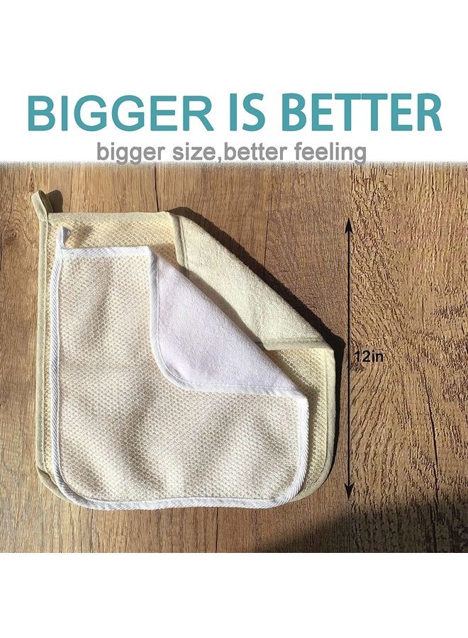 Mr.Cui'shop 3 pcs 12" Large XL Soft Weave & Bamboo Fiber Home Shower Spa Exfoliating Face and Body Wash Cloths, Dual-Sided with Exfoliating Scrub - Remove Dead Skin - Great for Skin in The Bath - Image 3