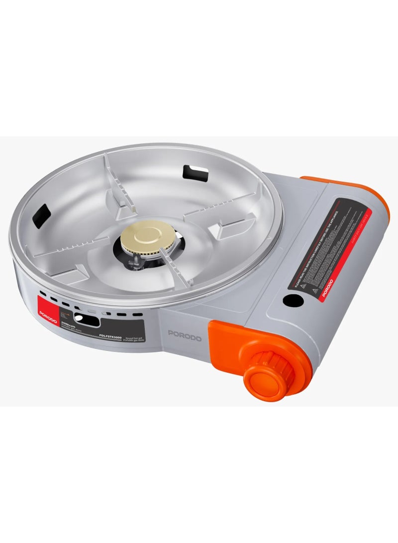 porodo Single Burner Tabletop Gas Stove with Multi-Level Flame Control, Instant Electronic Ignition, Quick Setup Design, Butane Gas Type - Gray - Image 1