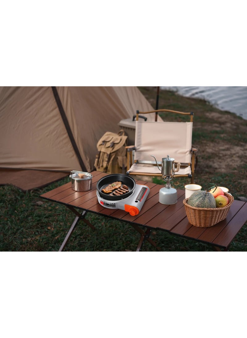 porodo Single Burner Tabletop Gas Stove with Multi-Level Flame Control, Instant Electronic Ignition, Quick Setup Design, Butane Gas Type - Gray - Image 5