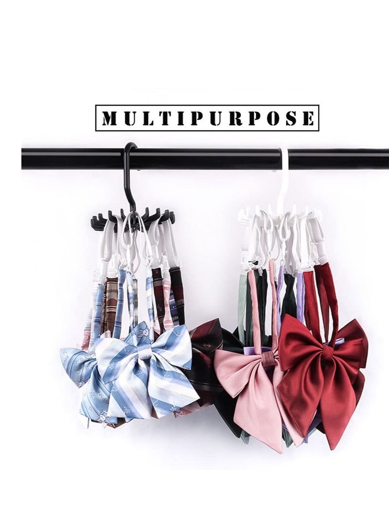 Y&D Multifunctional Tie Rack, 20-Claw Hanger, 4.4 Inches Large Size Twirl Plastic Ties Hanger for Women Men Home Bedroom Supplies Rotating Belt Scarf Holder Hook Closet Storage (8 Pack White)… - Image 3