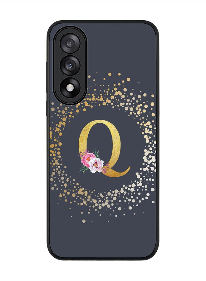 Stylizedd For OnePlus Nord 5 / Ace 5 Ultra Case,Slim fit Camera Protection, Shockproof Thin Phone cover  - Custom Monogram Floral - Q  (Grey )