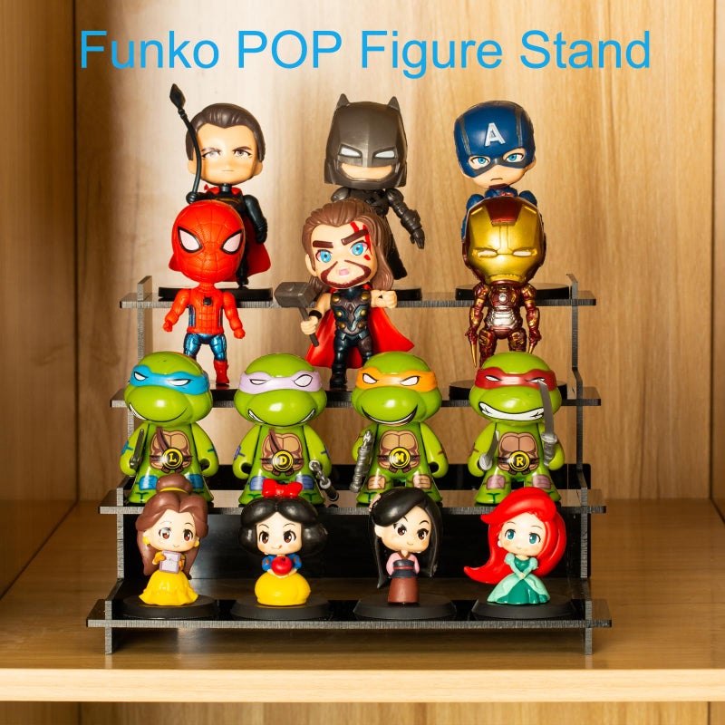 HENABLE 4 Tier Black Acrylic Display Risers, Perfume Organizer Stand, Cupcake Stand Holder, Shelf Risers for Display Stands for Funko POP Figure, Dessert Shelves for Party, Decoration - Image 3