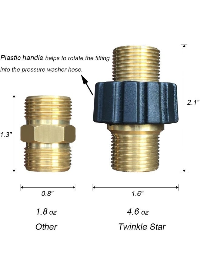Twinkle Star Pressure Washer Hose Quick Connector, M22 Metric Male Thread Fitting, Twis375  - Image 2
