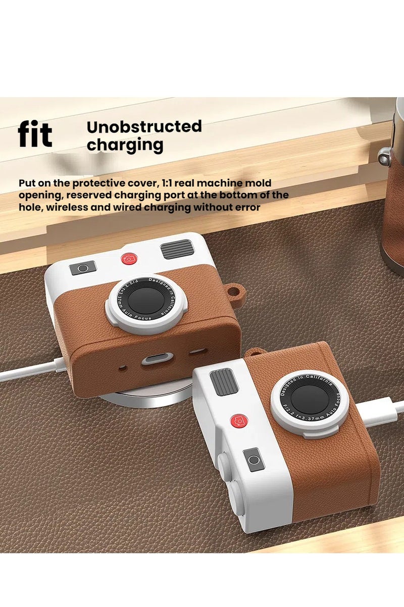 AirPods Pro 2 Case, Compact and Portable, Creative Airpods Pro 2 Case, 2022 Apple AirPods Pro 2 Eearphone Case, Camera-Shaped Airpods Pro 2 Case with Keyring, Creative Gift, 2025 New Earbud Case,Cute Silicone Eearphone Cover  - Image 5