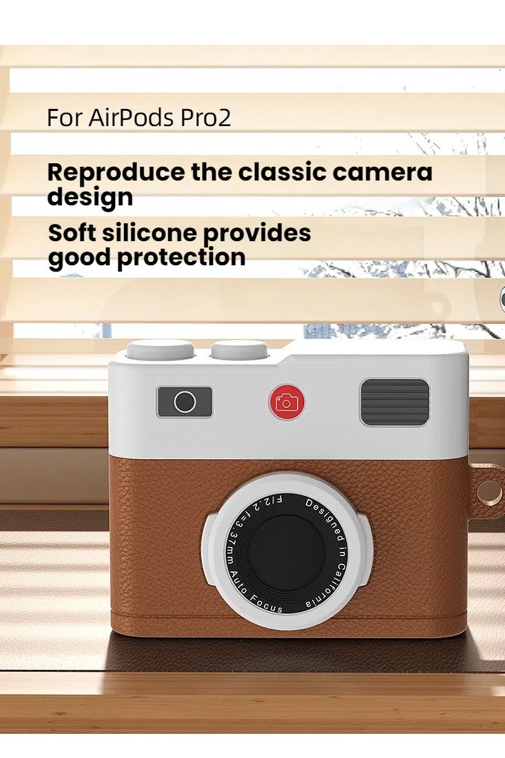 AirPods Pro 2 Case, Compact and Portable, Creative Airpods Pro 2 Case, 2022 Apple AirPods Pro 2 Eearphone Case, Camera-Shaped Airpods Pro 2 Case with Keyring, Creative Gift, 2025 New Earbud Case,Cute Silicone Eearphone Cover - Image 3