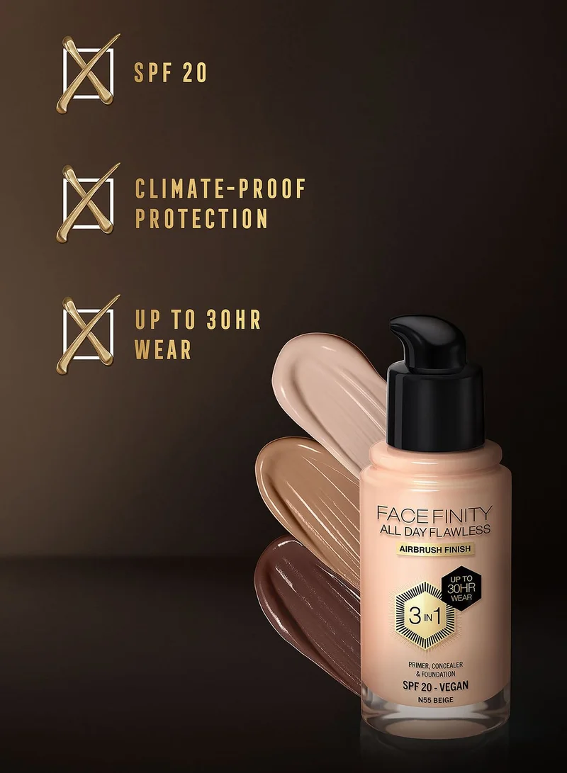 Max Factor Max Factor Facefinity All Day Flawless Foundation - N55 Beige, 30ml