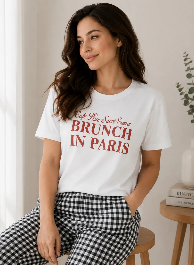 Victor And Jane  Women's Graphic Short Sleeve Pyjama Set for Women | Best Price UAE