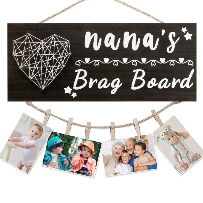 MOTHERS DAY GIFTS FOR NANA NANAS BRAG BOARD FROM GRANDDAUGHTER GRANDSON GRANDKIDS PICTURE FRAME PHOTO HOLDER NANA BIRTHDAY CHRISTMAS