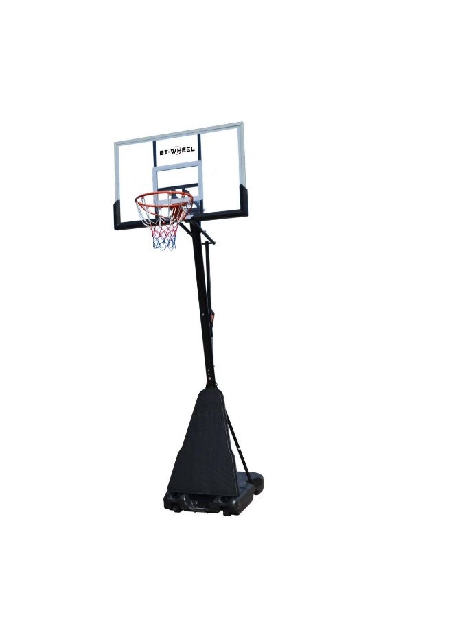 GT-Wheel Portable Basketball Hoop for Outdoor & Indoor Use Height Adjustable 7.2FT to 10FT 44"-48" Shatterproof Backboard Pro-Style Breakaway Rim Heavy-Duty Base with Wheels for Adults & Teens - Image 5