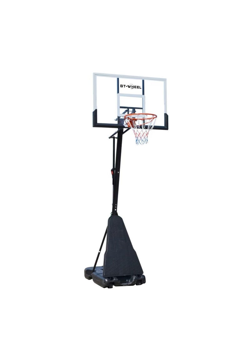 GT-Wheel Portable Basketball Hoop for Outdoor & Indoor Use Height Adjustable 7.2FT to 10FT 44"-48" Shatterproof Backboard Pro-Style Breakaway Rim Heavy-Duty Base with Wheels for Adults & Teens - Image 4