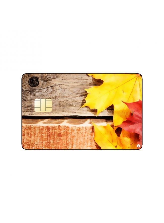 RKN PRINTED BANK CARD STICKER Beautiful Autumn Leaves Drawing - Image 2