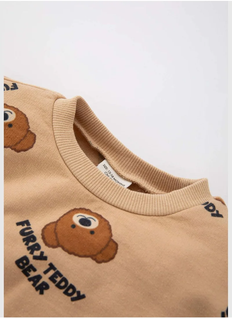 DeFacto BabyBoy Regular Fit Bike Neck Long Sleeve Knitted Sweatshirt