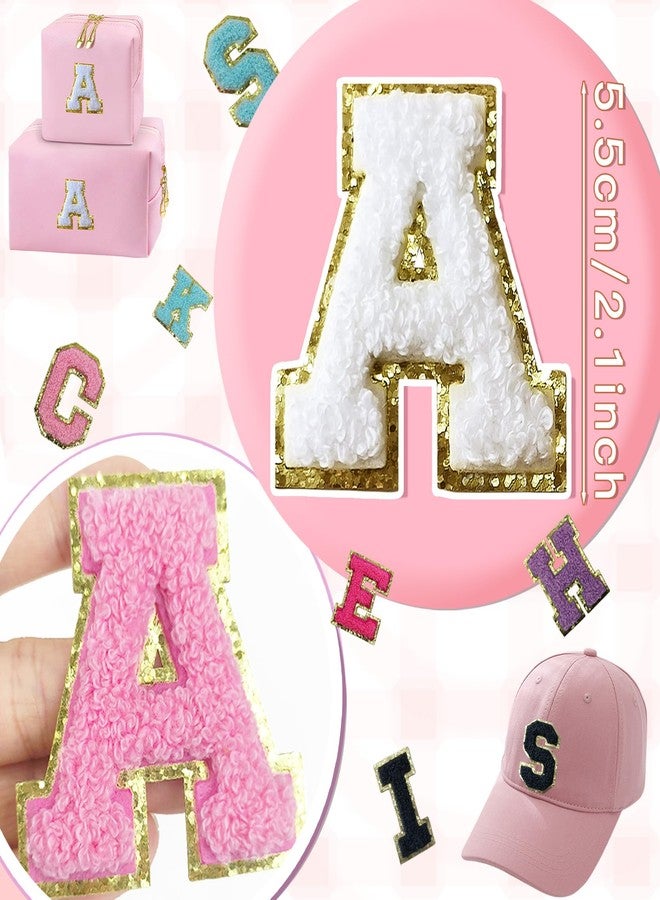 Aganmi 6 Pcs Self Adhesive Chenille Letter Patches for Bags, 2 inch Preppy Varsity Letter Patches for Clothes and Hats, Large Letter Stickers for Laptop Phone Case Fridge, A - Image 2