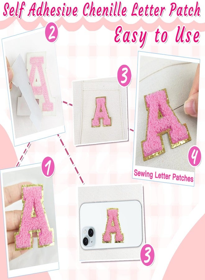 Aganmi 6 Pcs Self Adhesive Chenille Letter Patches for Bags, 2 inch Preppy Varsity Letter Patches for Clothes and Hats, Large Letter Stickers for Laptop Phone Case Fridge, A - Image 3