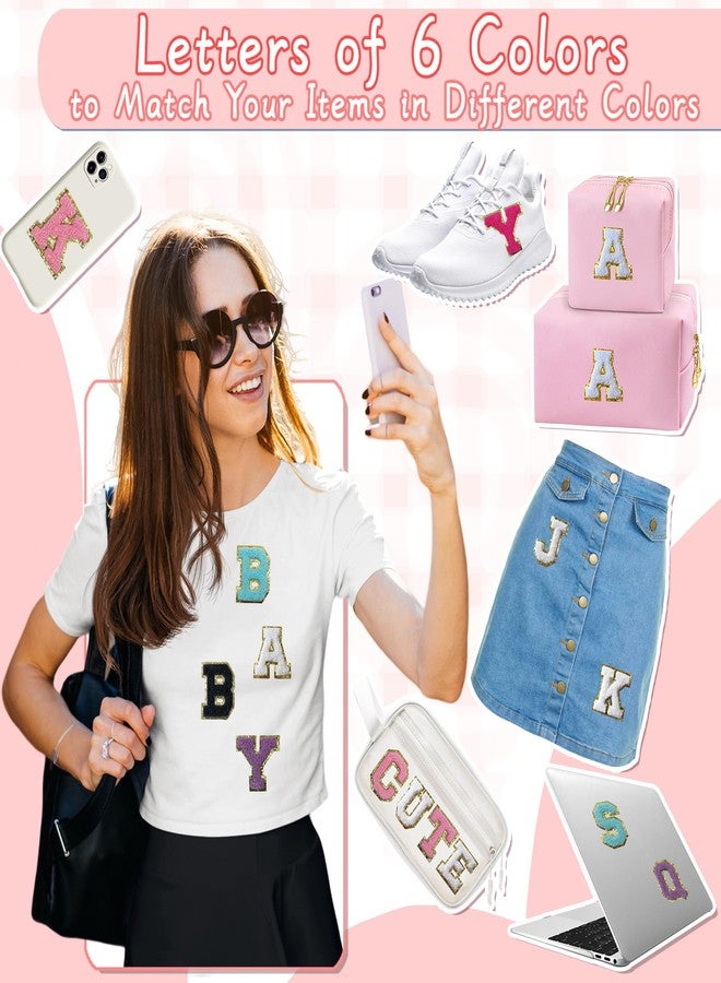 Aganmi 6 Pcs Self Adhesive Chenille Letter Patches for Bags, 2 inch Preppy Varsity Letter Patches for Clothes and Hats, Large Letter Stickers for Laptop Phone Case Fridge, A - Image 4