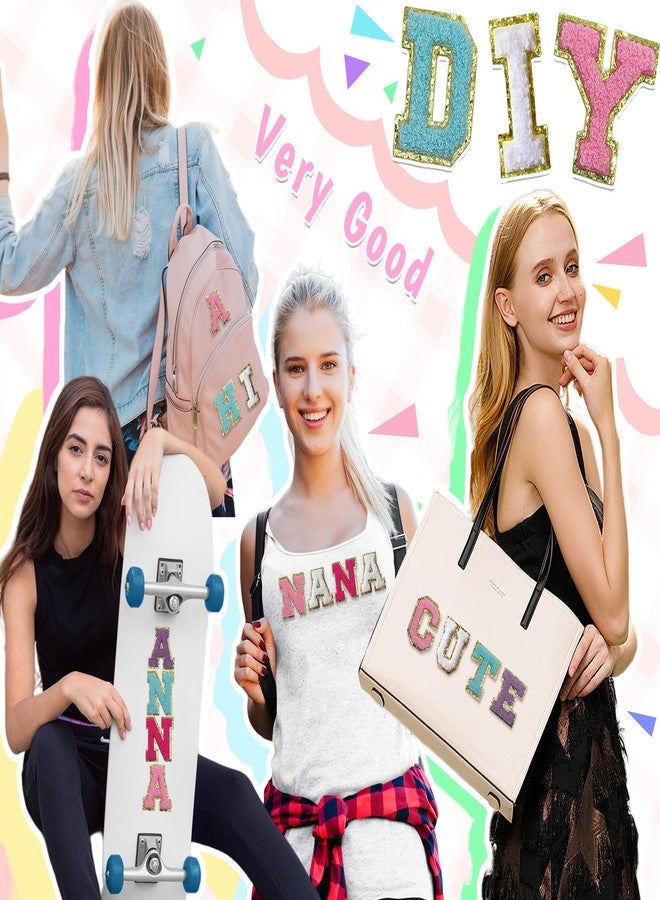 Aganmi 6 Pcs Self Adhesive Chenille Letter Patches for Bags, 2 inch Preppy Varsity Letter Patches for Clothes and Hats, Large Letter Stickers for Laptop Phone Case Fridge, A - Image 5