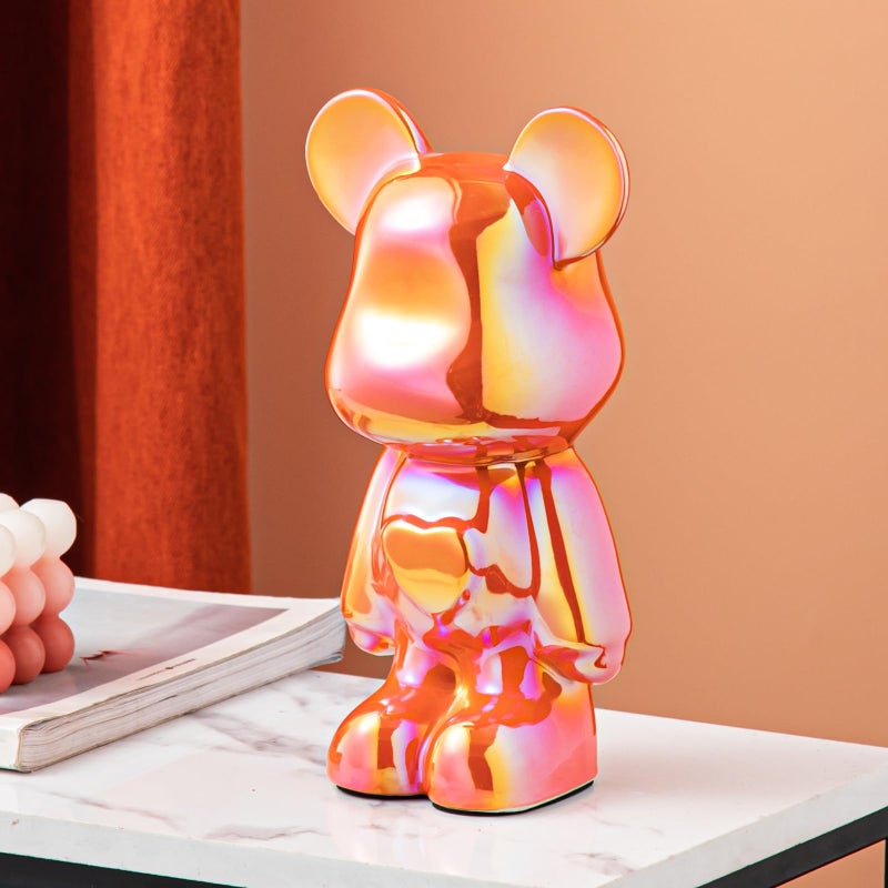 Yundu Ceramic Piggy Bank for Kids and Adults Coin Bank for Girls and Boys Orange Love Bear Decoration Modern Dcor Hypebeast Room Dcor Gifts for Birthdays
