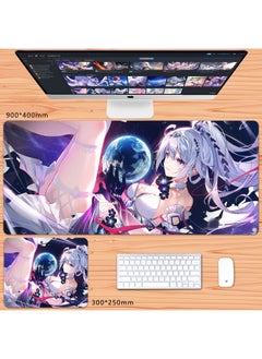 No Overlock Honkai Impact 3 Mouse Pad Extra Large Animation Kiana Dem Lisa Alicia Two-Dimensional Notebook-Color:100x50cm Thickness 3mm-Pattern:The Final Lawyer