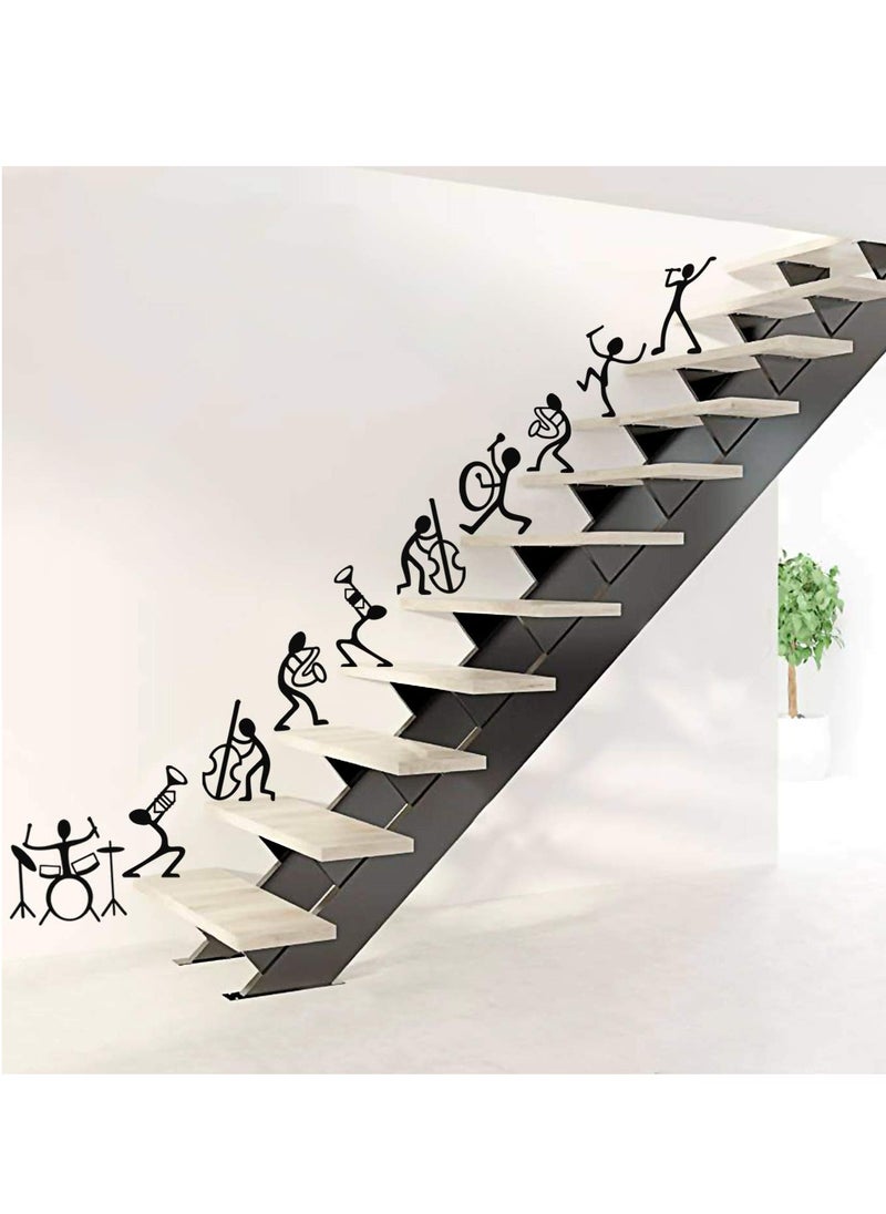 StickMe - StickMe 'Happy Music Band - Doodle - Set of 10 Stair Wall Stickers' -SM555 (Multi Colour, Vinyl - 120cm X 60 cm) - Image 1