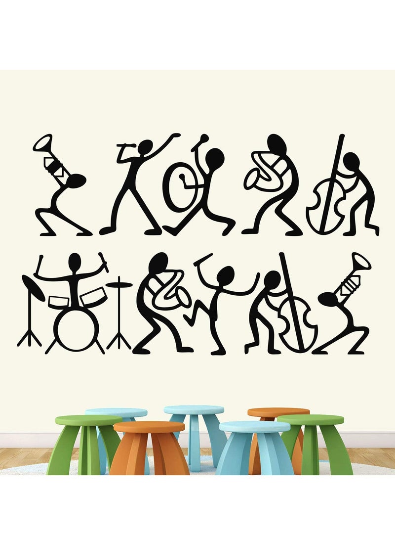 StickMe - StickMe 'Happy Music Band - Doodle - Set of 10 Stair Wall Stickers' -SM555 (Multi Colour, Vinyl - 120cm X 60 cm) - Image 1