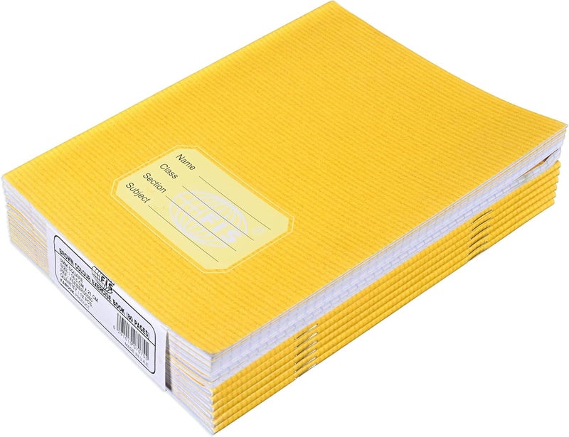 FIS ® Exercise Book, Size 165x210mm, 40 Sheets, 80 Pages, 5mm Square Gridlines with Left Margin, Packet of 12 Pieces, Brown Cover-FSEBBR05080 - Image 1