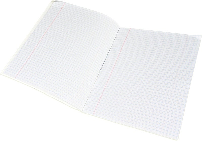 FIS ® Exercise Book, Size 165x210mm, 40 Sheets, 80 Pages, 5mm Square Gridlines with Left Margin, Packet of 12 Pieces, Brown Cover-FSEBBR05080 - Image 3