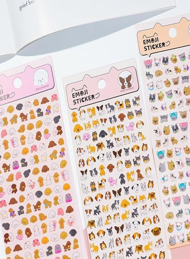 NVF Emoji Dog Sticker Sheets | Cute Cartoon Puppy Stickers for Journals, Planners, Scrapbooking & DIY Crafts - Image 2