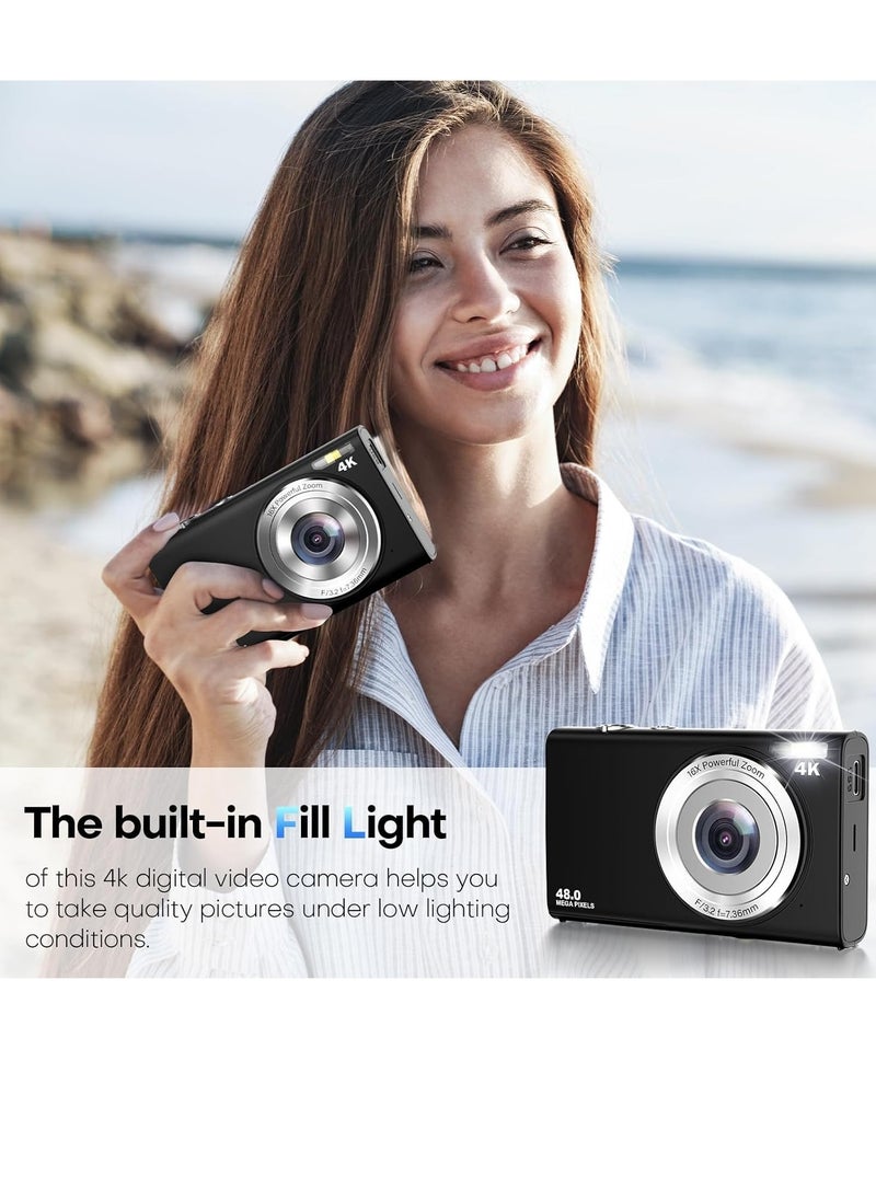 Generic Digital Camera, Autofocus 48MP UHD 4K Vlogging Camera 16X Digital Zoom, Portable Compact Point and Shoot Digital Camera for Teens Adult Beginner with 32GB Card  - Image 5