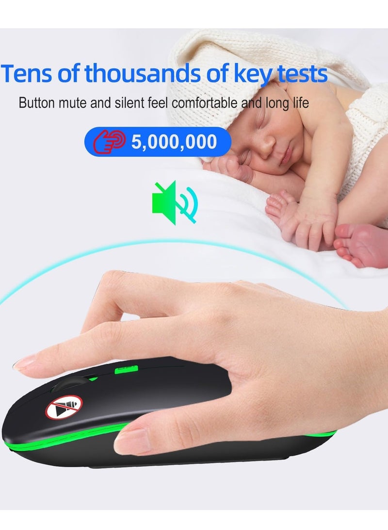 CAL STAR HK-60 Rechargeable Bluetooth Wireless Mouse with Mouse Pad – Silent Click, RGB Backlit, 2.4GHz Dual Mode, 1600 DPI, Multi-Device - Image 5