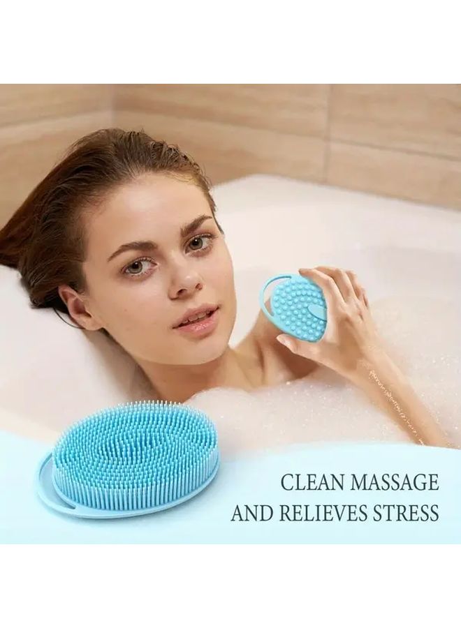 Multi Purpose Silicone Bath Scrubber 3Pcs Gentle Exfoliating Shower Brush - Image 2