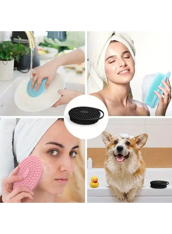 Multi Purpose Silicone Bath Scrubber 3Pcs Gentle Exfoliating Shower Brush - Image 3