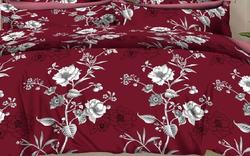 Sitting Style Glace Cotton Reversible AC Comforter Set King Size Double Bed with 1 Bedsheet and 2 Pillow Covers Size 90x100 InchColorMulti4Pc Comforter Set - Image 2