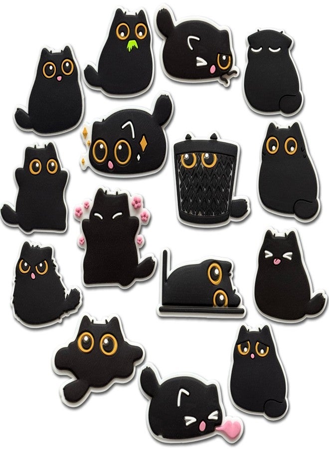 Chionwen Black Cat Shoe Decoration Charms for Croc Clog, Cute Cat Charms Accessories for Adults - Image 1