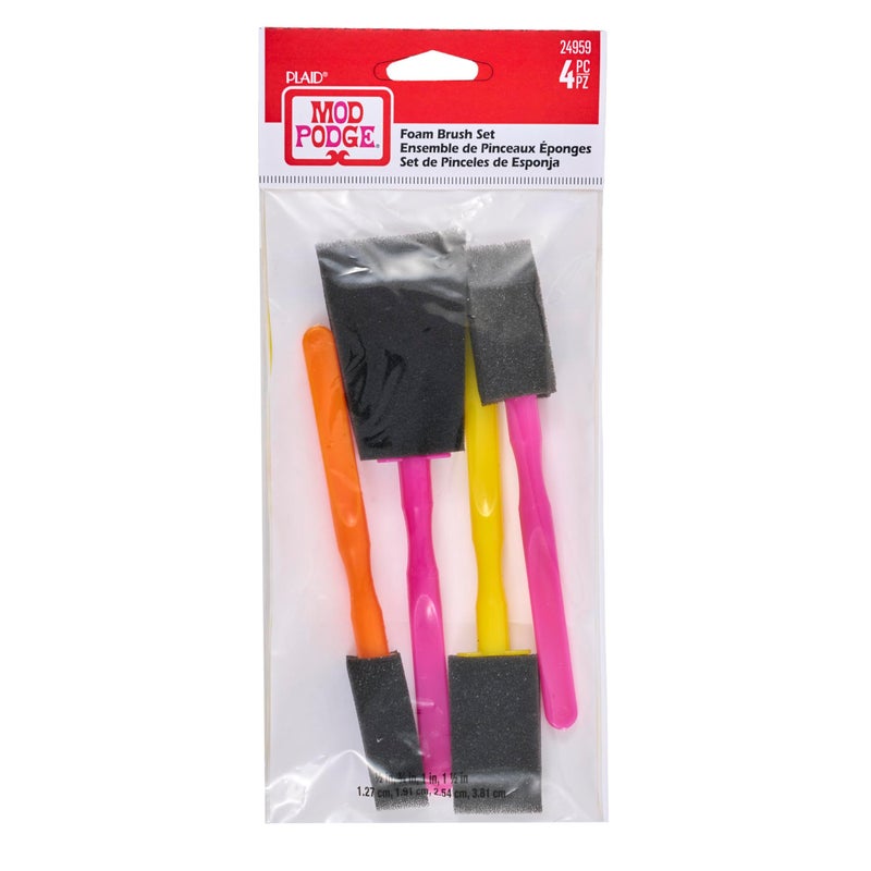 Mod Podge FBA Scrapbooking Foam Brush Set, (4-Piece), Assorted 4 Count - Image 1