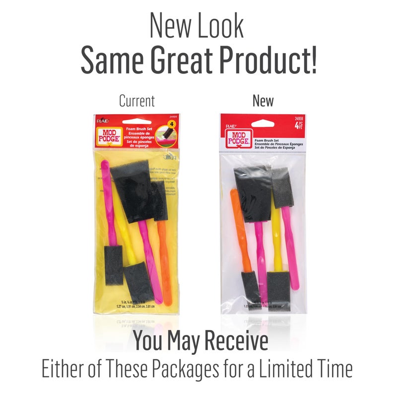 Mod Podge FBA Scrapbooking Foam Brush Set, (4-Piece), Assorted 4 Count - Image 2