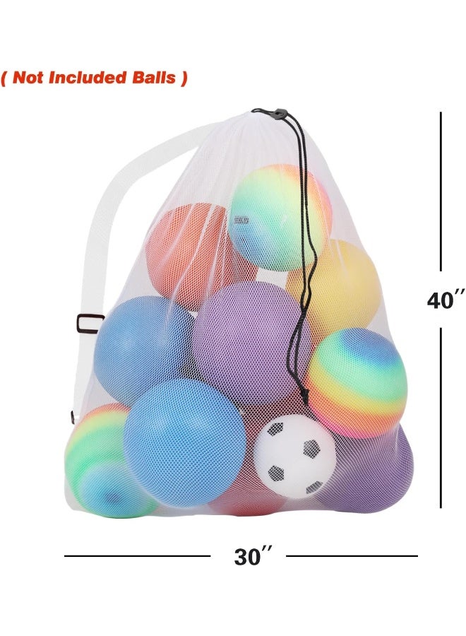 GSE Games & Sports Expert Extra-Large Mesh Sports Ball Drawstring Bag | Sports Equipment Bag with Adjustable Shoulder Strap for Gym Training, Soccer, Football, Basketball, Volleyball, Swimming (Orange)  - Image 4