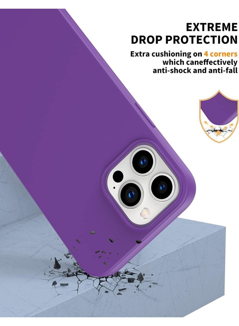 ACLIX Premium Liquid Silicone Case for iPhone 14 Pro Slim Fit, Soft Touch with Microfiber Lining & Enhanced Camera Protection - Durable & Anti-Fingerprint | Deep Purple - Image 2
