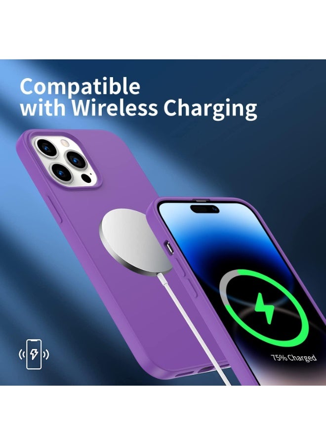 ACLIX Premium Liquid Silicone Case for iPhone 14 Pro Slim Fit, Soft Touch with Microfiber Lining & Enhanced Camera Protection - Durable & Anti-Fingerprint | Deep Purple - Image 3