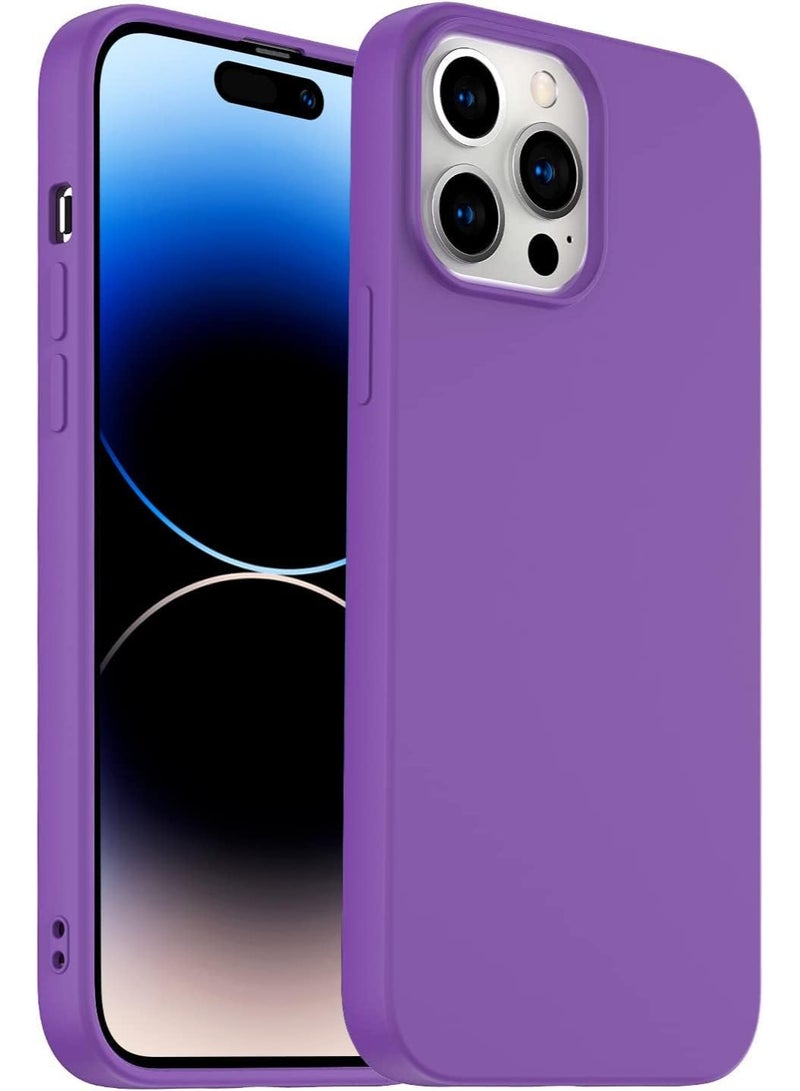 ACLIX Premium Liquid Silicone Case for iPhone 14 Pro Slim Fit, Soft Touch with Microfiber Lining & Enhanced Camera Protection - Durable & Anti-Fingerprint | Deep Purple - Image 1