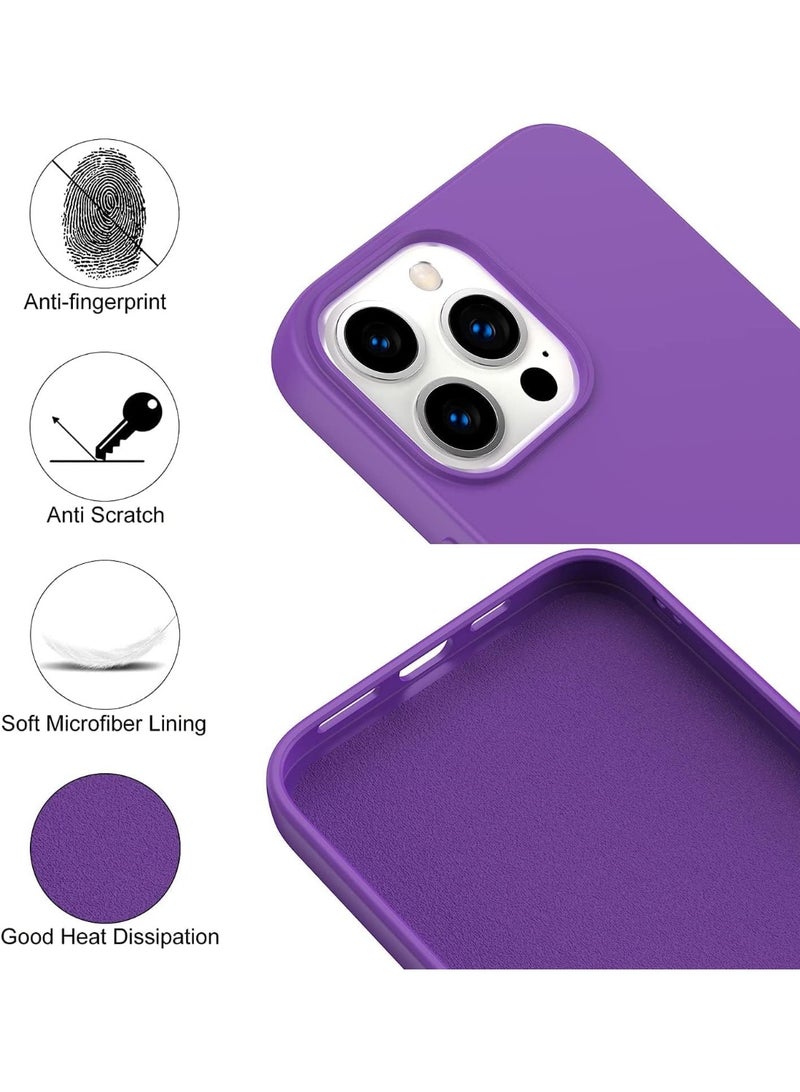 ACLIX Premium Liquid Silicone Case for iPhone 14 Pro Slim Fit, Soft Touch with Microfiber Lining & Enhanced Camera Protection - Durable & Anti-Fingerprint | Deep Purple - Image 4