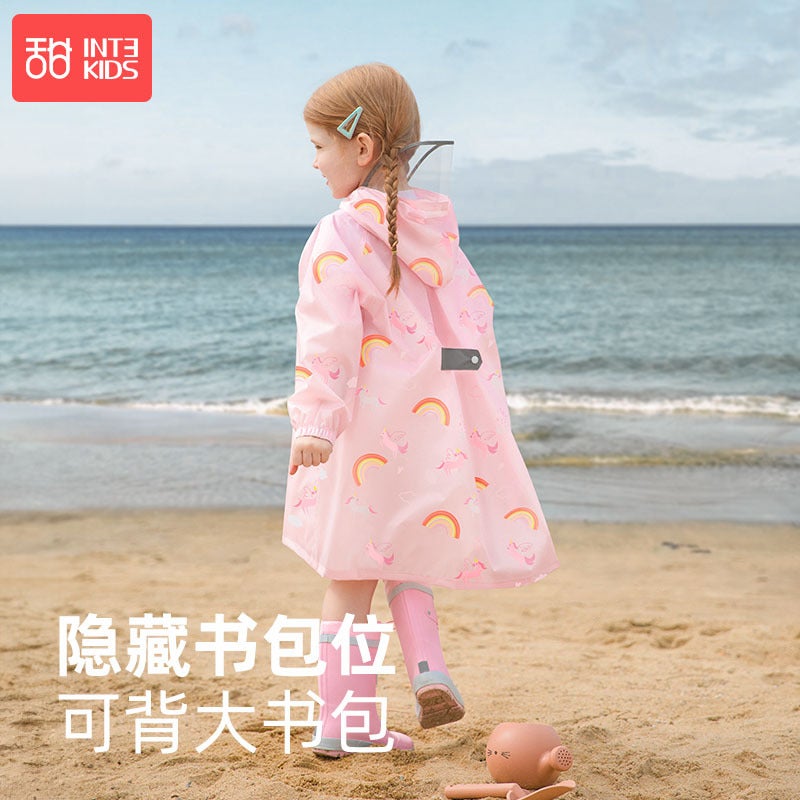 Children's Raincoat 2025 New Style Boys and Girls Baby Kindergarten Primary School Students Poncho Thin Quick-Drying Wholesale - Image 3