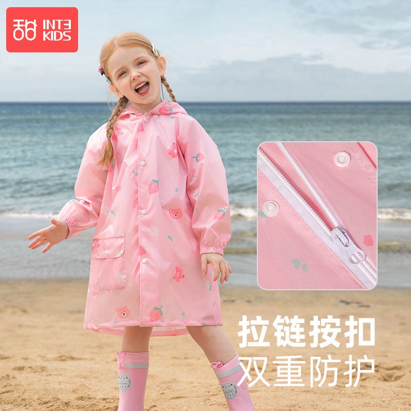 Children's Raincoat 2025 New Style Boys and Girls Baby Kindergarten Primary School Students Poncho Thin Quick-Drying Wholesale - Image 5