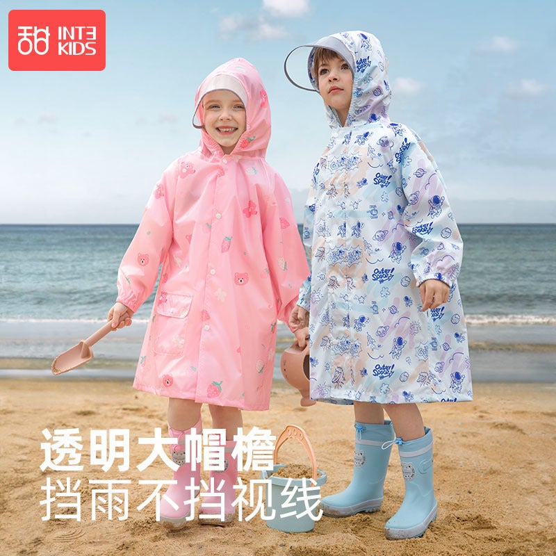 Children's Raincoat 2025 New Style Boys and Girls Baby Kindergarten Primary School Students Poncho Thin Quick-Drying Wholesale - Image 4